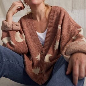 Claude & Co Adult Russet Moon and Stars Cardigan